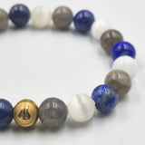 Bracelet REVES en Labradorite, Sélénite et Lapis-lazuli