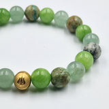 Bracelet SOLIDARITE en Turquoise, Jade vert et Aventurine verte