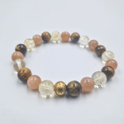 Bracelet VIGUEUR en Citrine, Pierre de Soleil et Oeil de tigre