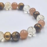 Bracelet VIGUEUR en Citrine, Pierre de Soleil et Oeil de tigre