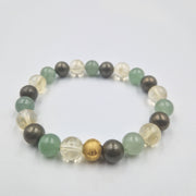 Bracelet ABONDANCE en Citrine, Pyrite et Aventurine verte