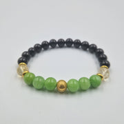 Capricorn Bracelet Year 2024 in Black Obsidian, Citrine and Green Jade