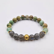 Bracelet ANTI DIARRHEE en Turquoise, Labradorite, Fluorite