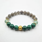 Bracelet INTESTIN IRRITABLE en Labradorite,Fluorite, Malachite