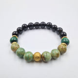 Bracelet MALADIE DE CROHN en Turquoise, Obsidienne noire, Malachite