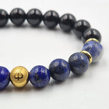 Bracelet NEVRALGIE en  Lapis-Lazuli, Tourmaline noire, Sodalite