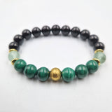 Bracelet SCIATIQUE en Tourmaline noire, Fluorite, Malachite