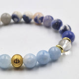 Bracelet TOUX en Quartz clair, Aigue-Marine, Sodalite