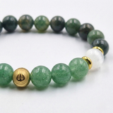 Bracelet ACNE en Aventurine verte, Sélénite, Agate mousse