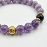 Bracelet ADDICTIONS en Améthyste, Tourmaline noire, Lépidolite