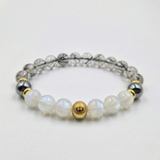 Bracelet ALOPECIE en Pierre de Lune, Hématite, Quartz Rutile