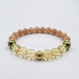 Bracelet APATHIE en Citrine, Pierre de Soleil, Pyrite