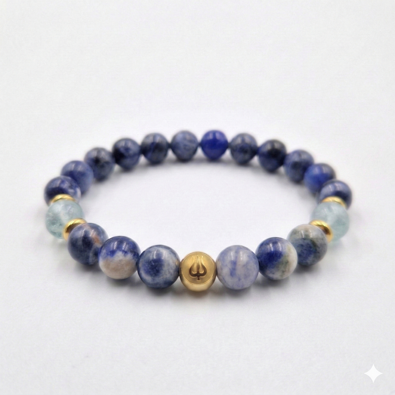 Bracelet BEGAIEMENT en  Sodalite, Aigue-Marine, Dumortiérite