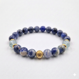Bracelet BEGAIEMENT en  Sodalite, Aigue-Marine, Dumortiérite