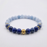 Bracelet BRONCHITE en Lapis-Lazuli, Sodalite,  Aigue-Marine