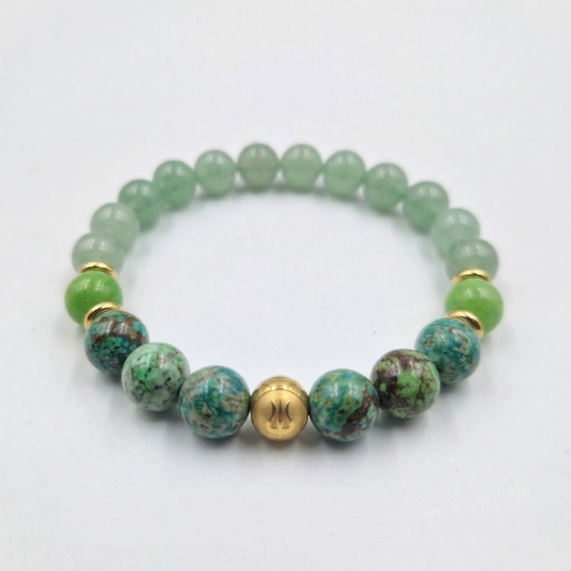 Bracelet BRULURES en Aventurine Verte, Jade, Turquoise