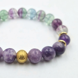 Bracelet BURN OUT en Améthyste, Fluorite, Lépidolite