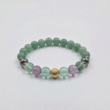 Bracelet CELLULITE en Aventurine verte, Fluorite, Hématite,