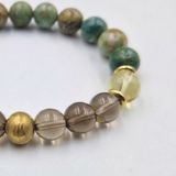 Bracelet CHOLESTEROL en Turquoise, Citrine, Quartz fumé