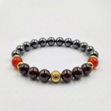 Bracelet CIRCULATION SANGUINE en Grenat, Hématite, Cornaline