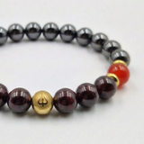 Bracelet CIRCULATION SANGUINE en Grenat, Hématite, Cornaline