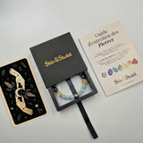 Bracelet Gémeaux Année 2026 en Aigue-Marine, Citrine et Hématite