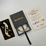 Bracelet Lion Année 2026 en Citrine, Oeil de Tigre et Pierre de Soleil