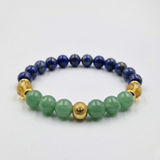 Bracelet Taureau  Année 2026 en Aventurine verte, Citrine et Lapis Lazuli