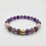 Bracelet Verseau Année 2026 en Super seven, Kunzite et Améthyste