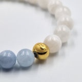 White Moonstone and Aquamarine Bracelet