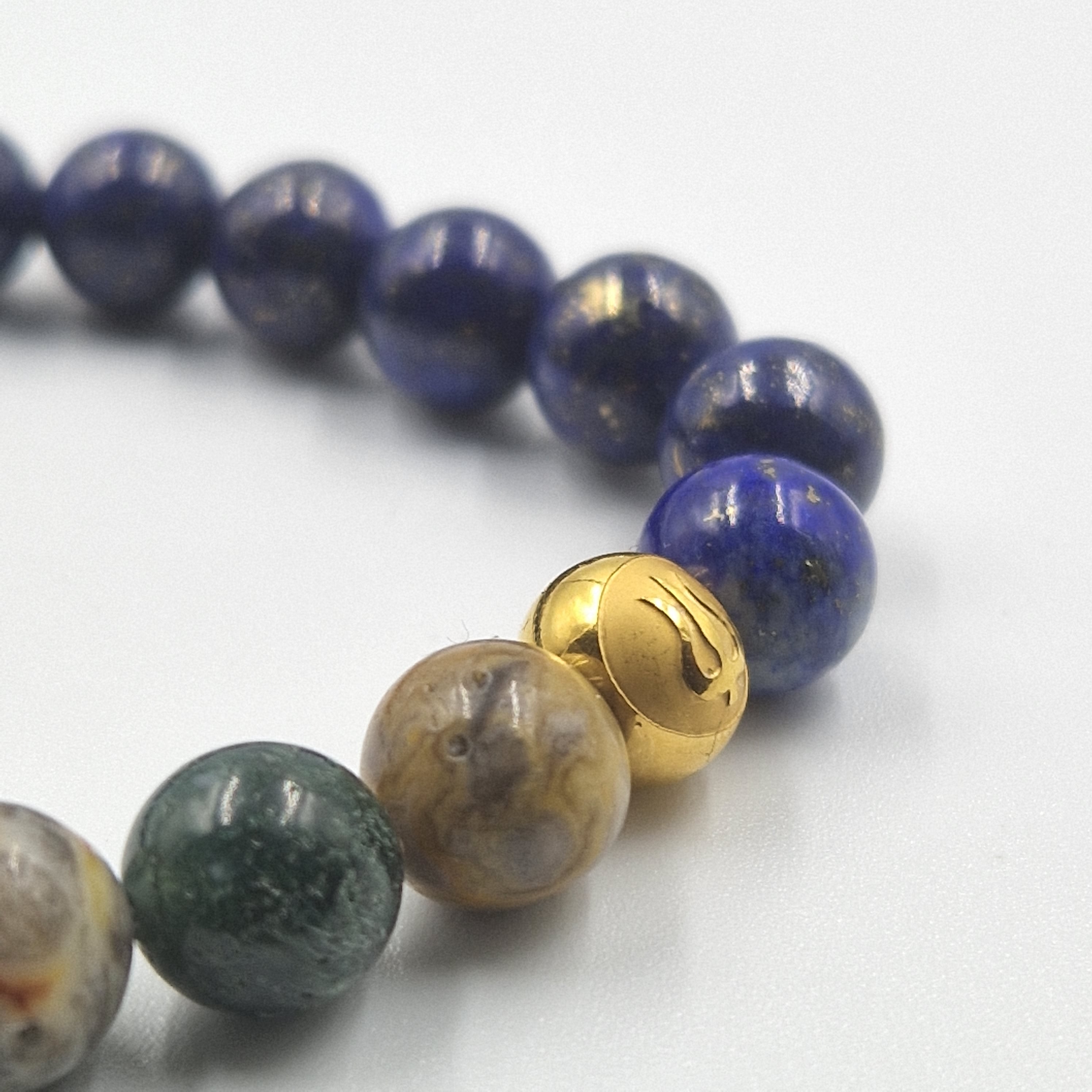 Bracelet en Lapis-Lazuli et Jaspe océan