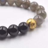 Labradorite and black Obsidian bracelet