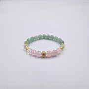 Libra Bracelet in Green Aventurine, Rose Quartz and Prehnite