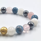 SLIMMING Bracelet in Blue Apatite, Hematite, White Moonstone and Pink Quartz
